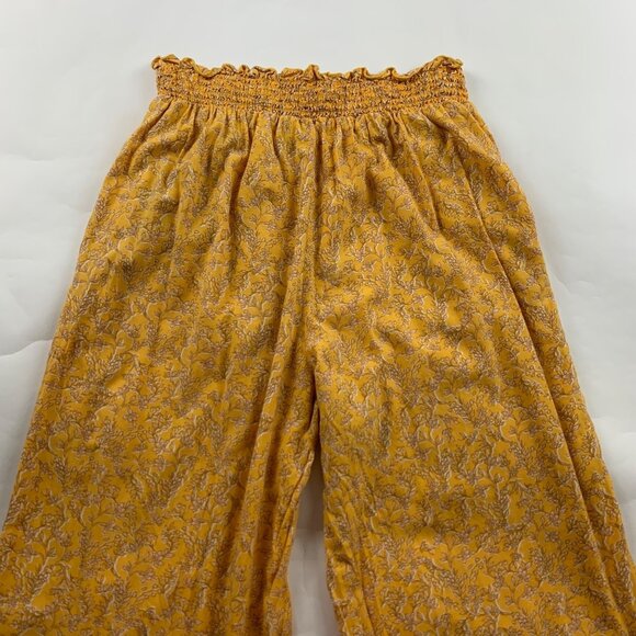 TALL Old Navy Yellow Floral Lightweight Challis Smocked Waist Lounge Pant MT - Picture 6 of 6